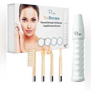 NuDerma Portable Handheld High Frequency Skin Therapy Wand Machine